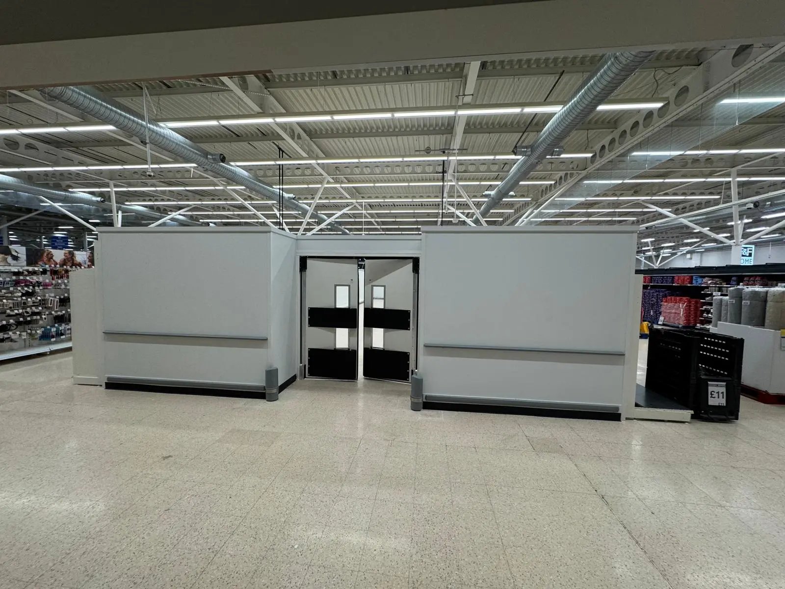 Completed shop floor warehouse to provide extra storage within Tesco store built by SJH
